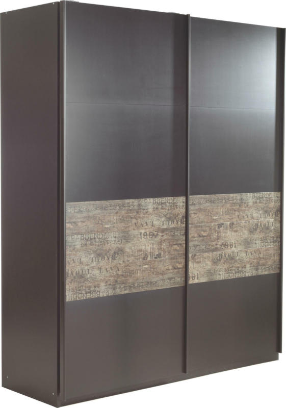 Schwebetürenschrank Sumatra in Braun/Schwarz