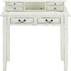 Schreibtisch aus Mahagoni in Weiß