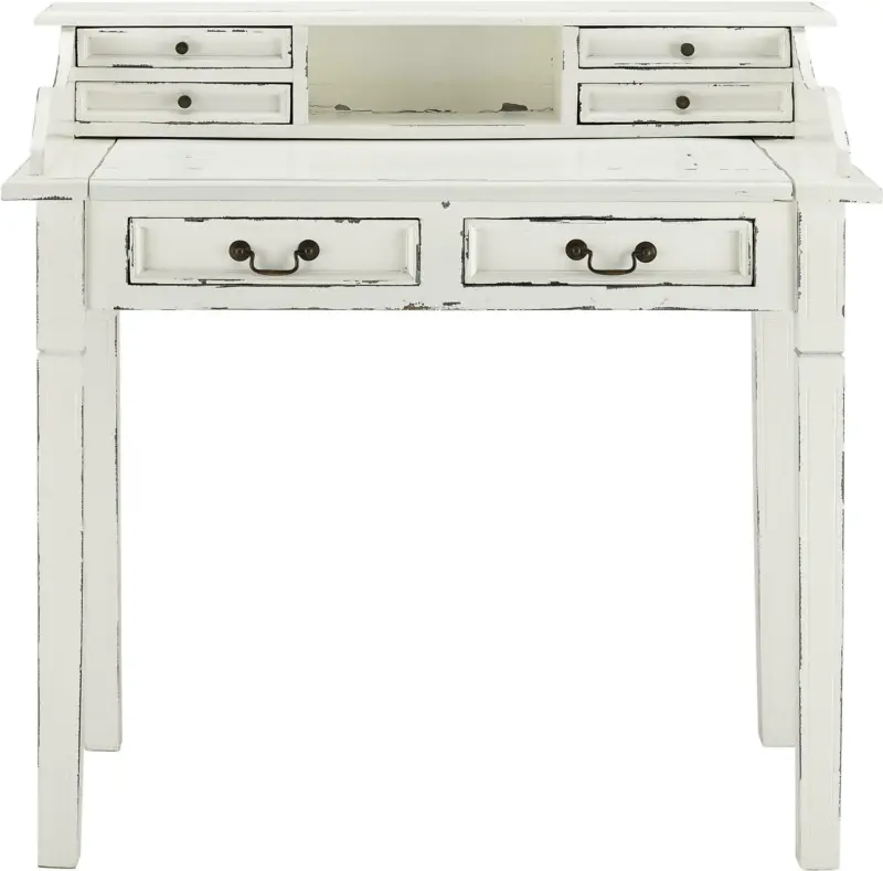 Schreibtisch aus Mahagoni in Weiß