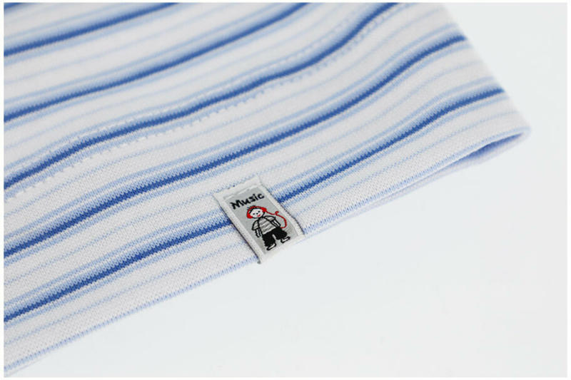 Kinder-Beanie, weiß-blau gestreift