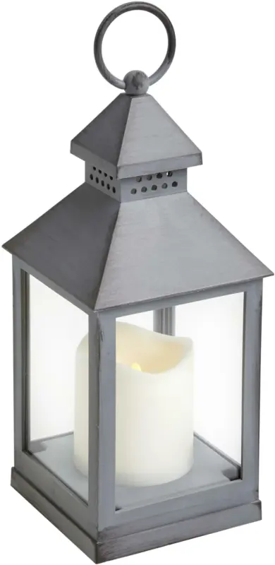 Laterne Max in Grau mit LED