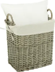Wäschekorb Elena Grau/Naturfarben
