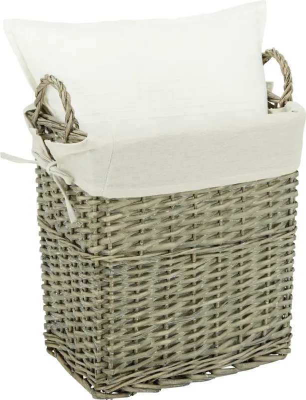 Wäschekorb Elena Grau/Naturfarben