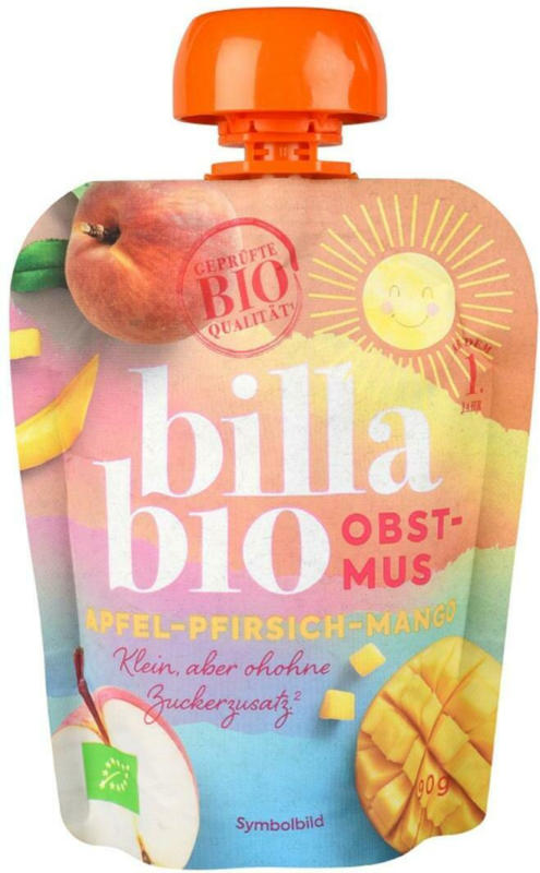 BILLA Bio Obstmus Pfirsich-Mango-Apfel