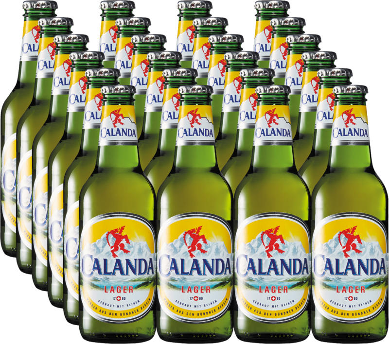 Birra lager Calanda, 24 x 33 cl