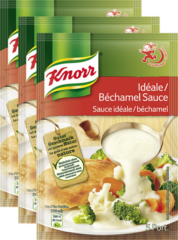 Knorr Sauce Idéale/Béchamel, 3 x 33 g