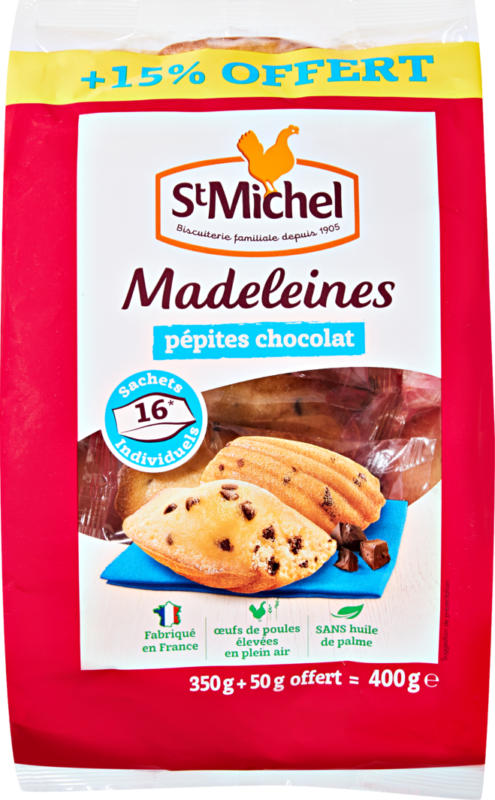 St Michel Madeleines , mit Schokostückchen, 400 g