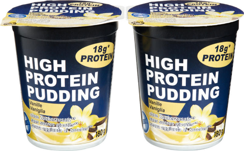 High Protein Pudding Vanille , 2 x 180 g