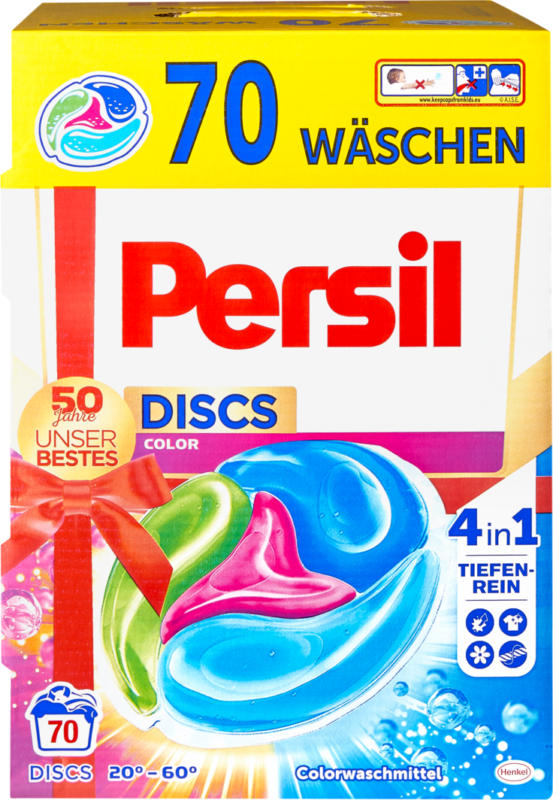 Detersivo Discs Color 4in1 Persil, 70 cicli di lavaggio