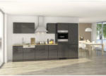 Möbelix Küchenzeile Mailand mit Geräten 360 cm Anthrazit Hochglanz
