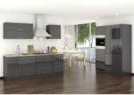 Möbelix Küchenzeile Mailand mit Geräten 380 cm Anthrazit Hochglanz
