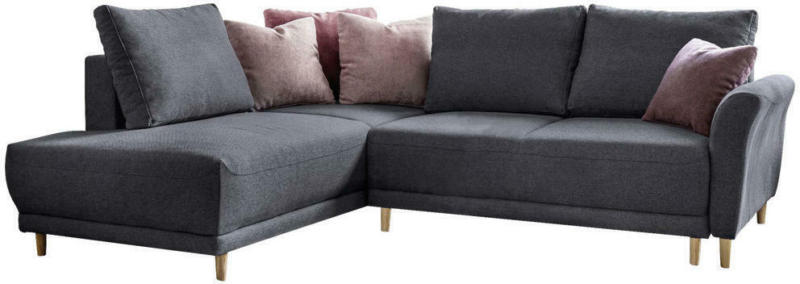 Eckschlafsofa in Webstoff Dunkelgrau