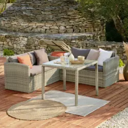 Loungegarnitur in Anthrazit/Grau