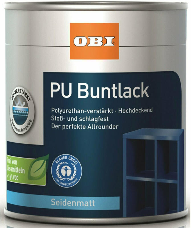 OBI PU Buntlack Tiefschwarz seidenmatt 125 ml