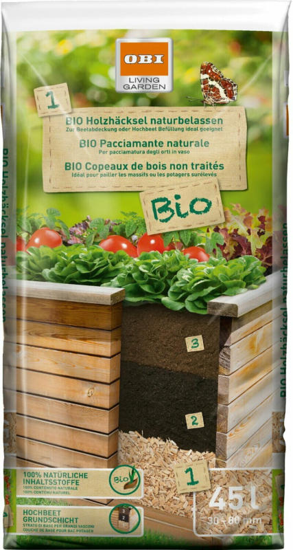 OBI Holzhäcksel Bio Naturbelassen 1 x 45 l