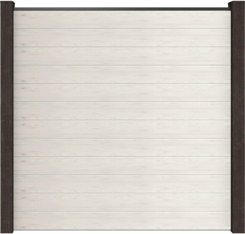 GroJa Steckzaun Solid Quadratisch 180 cm x 180 cm x 1,9 cm Bi-Color Weiß