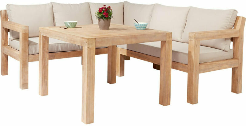 Lounge-Set mit Esstisch Morenci 4-teilig aus Akazienholz FSC®