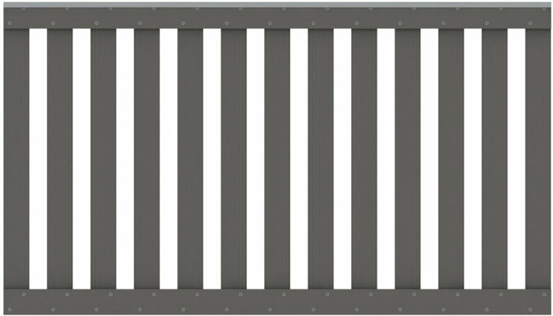 Gartenzaun Element Raja WPC mit Aluleiste Anthrazit 149 cm x 85 cm