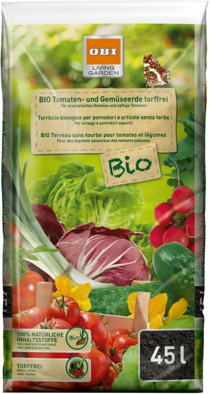 OBI Bio Tomaten- und Gemüseerde torffrei 1 x 45 l