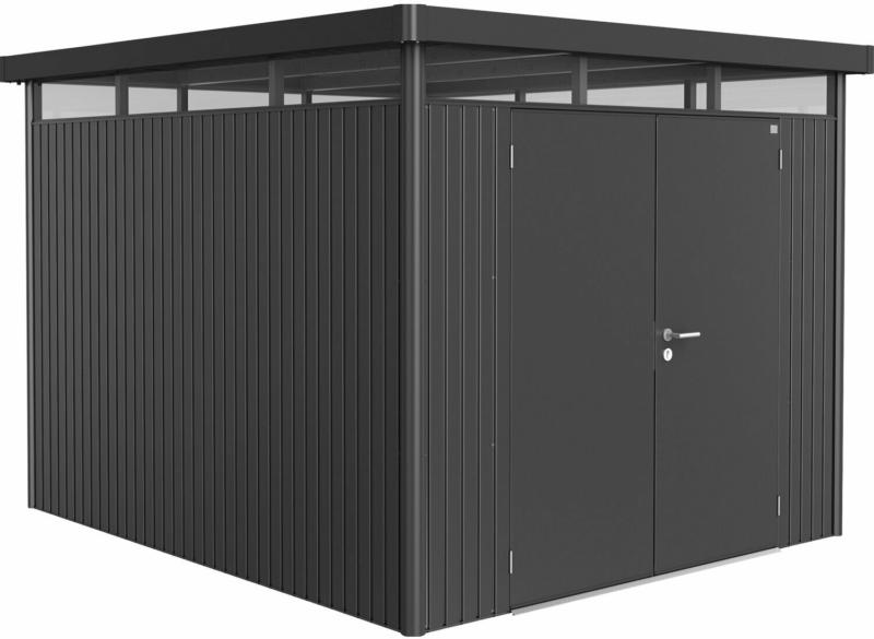 Biohort Metall-Gerätehaus HighLine H5 Dunkelgrau 275 cm x 315 cm mit Doppeltür