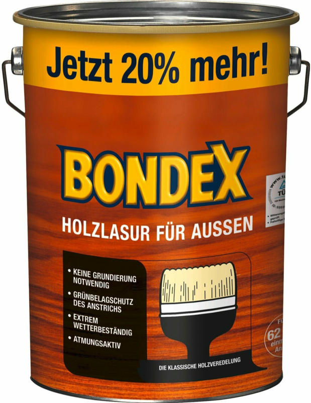 Bondex Holzlasur für Außen Teak seidenglänzend 4,8 l