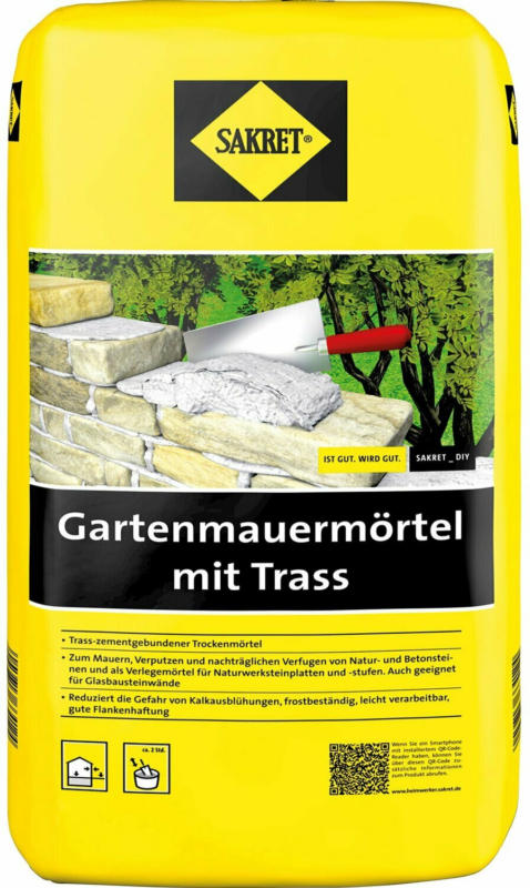 Sakret Gartenmauermörtel mit Trass 25 kg