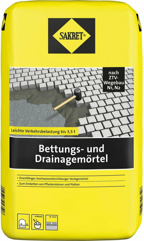 Sakret Bettungs- und Drainagemörtel 25 kg
