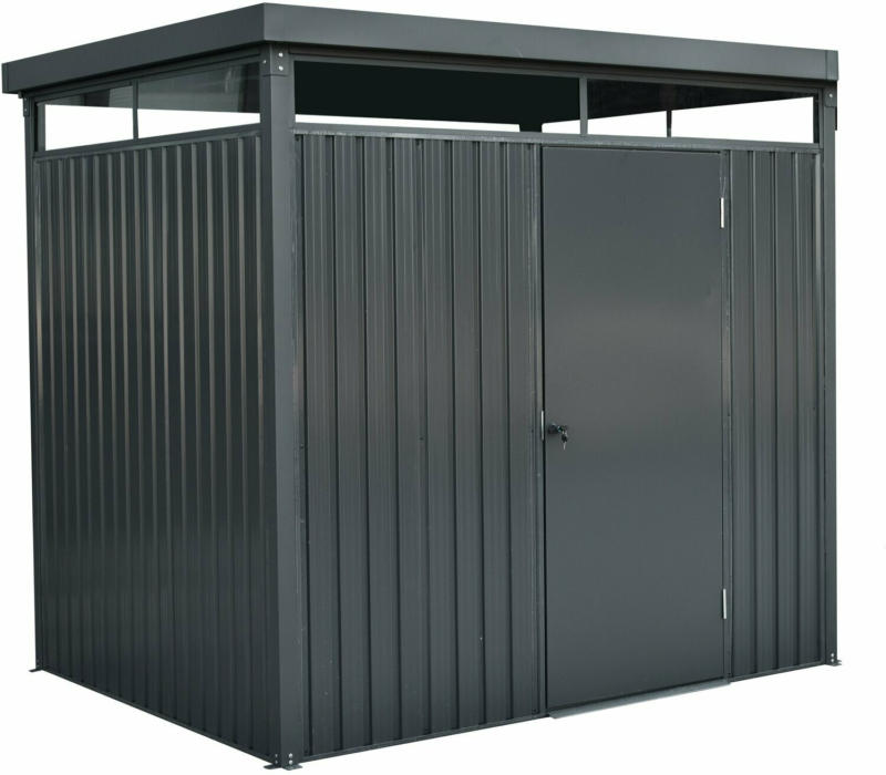 Floraworld Metall-Gerätehaus Stahl Anthrazit 233 cm x 190 cm
