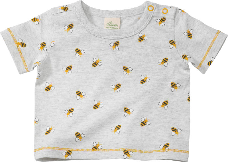 ALANA Baby Shirt, Gr. 68, in Bio-Baumwolle, grau, gelb