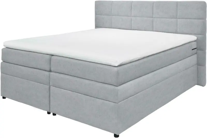 Boxspringbett in Hellgrau ca. 160x200cm