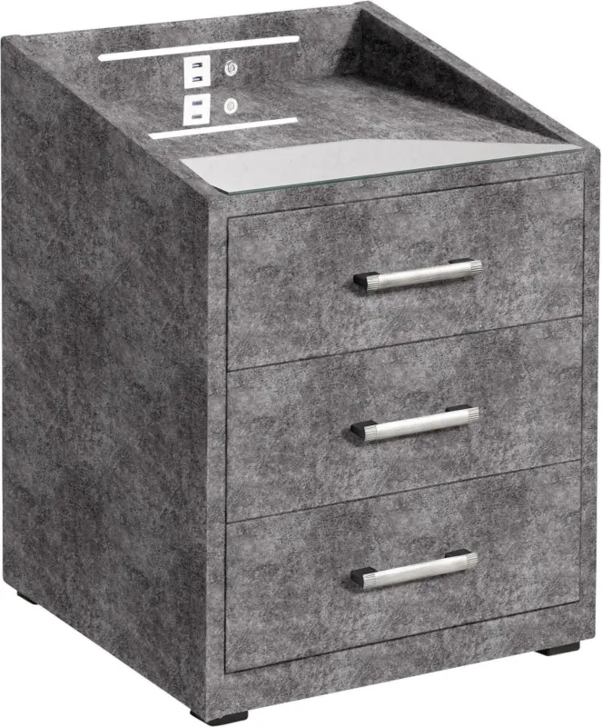Nachtkästchen in Graphitfarben