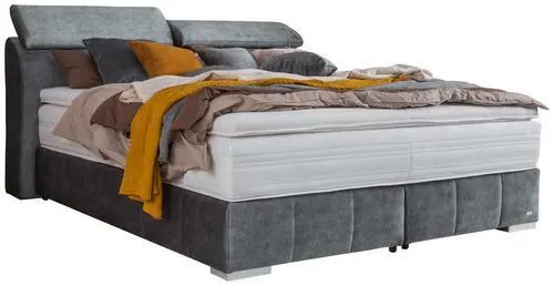 Boxspringbett in Hellgrau ca. 160x200cm