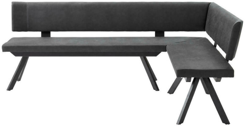 Eckbank 210/150 cm in Anthrazit, Schwarz