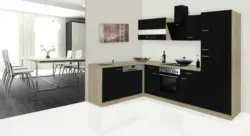 Küchenblock 'Economy' , schwarz, eiche