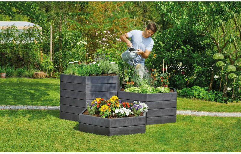 Garantia Hochbeet-System Ergo Ø110 cm x 25 cm Grau