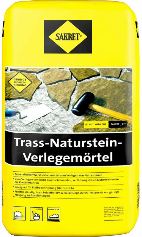 Sakret Trass- Natursteinverlegemörtel Grau 25 kg