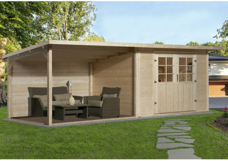 Weka Holz-Gartenhaus Como Natur B x T: 598 cm x 300 cm