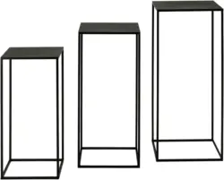 Blumentischset in Schwarz, 3-teilig