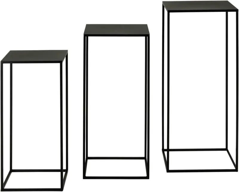 Blumentischset in Schwarz, 3-teilig
