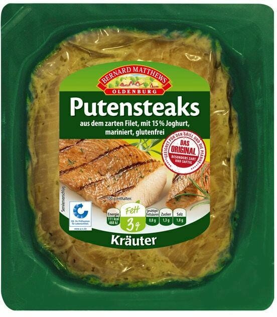 Putensteaks in Joghurt-Kräutermarinade