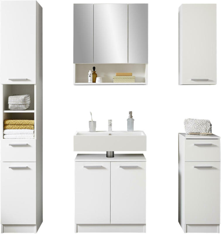 Badezimmer in Weiss 'Bob' 5-tlg.