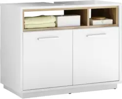 Waschbeckenunterschrank in Weiß/Eichefarben ´Milano´