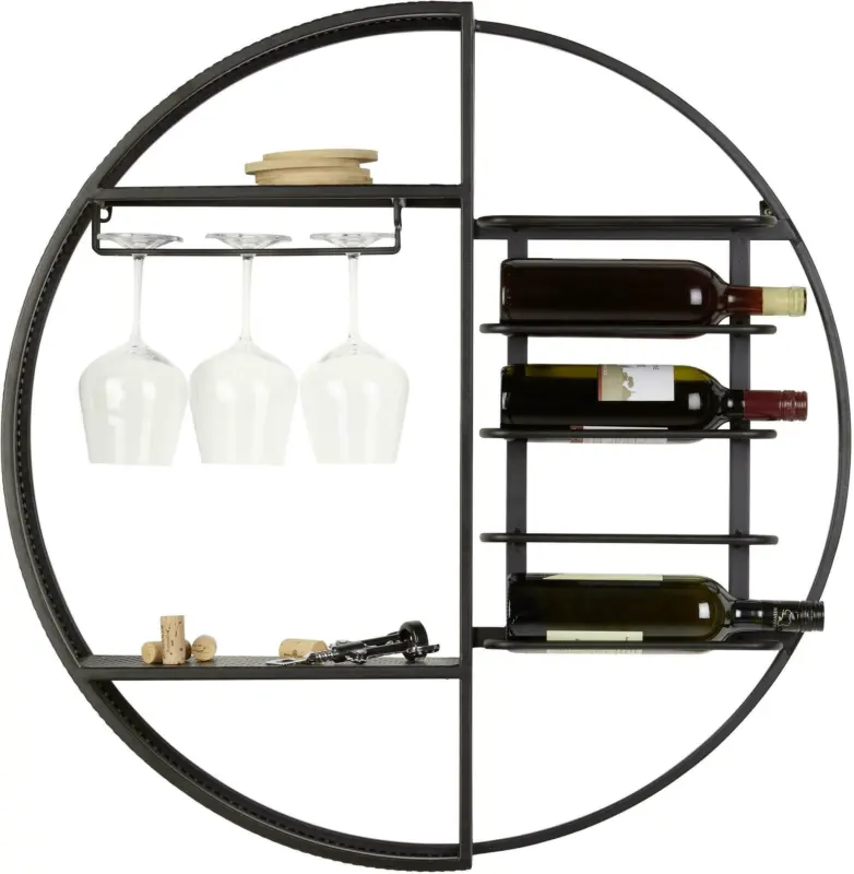 Flaschenregal Billy aus Eisen in Schwarz