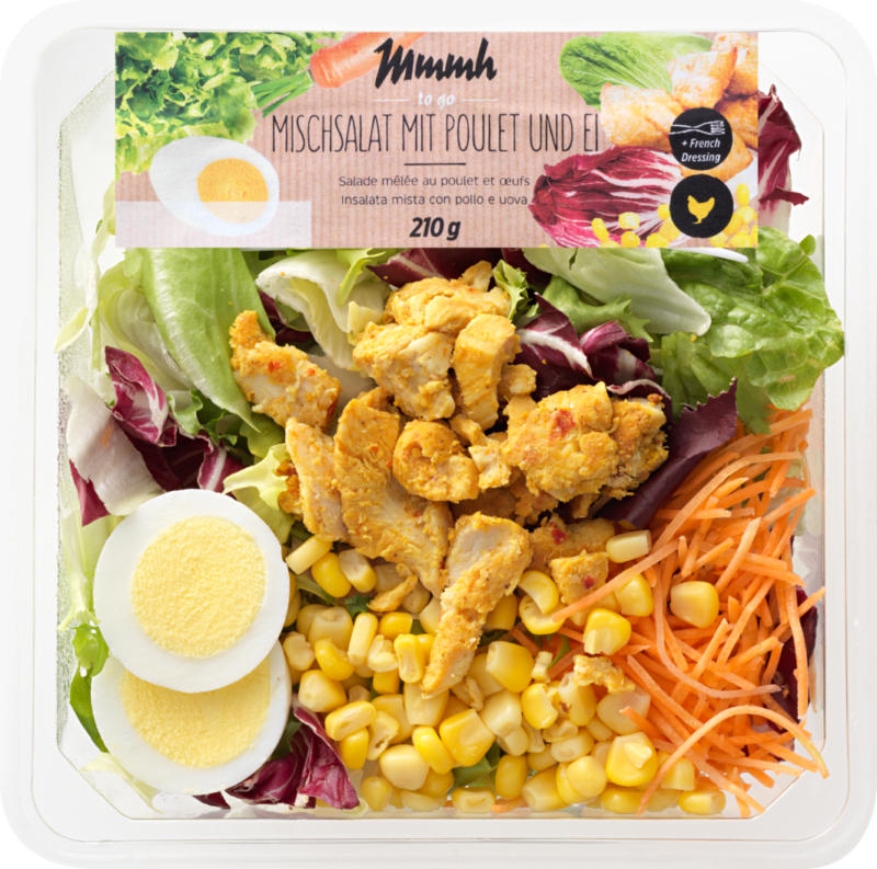 Mmmh Mischsalat mit Poulet und Ei, 210 g