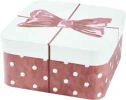Geschenkbox Bow in Rot/Weiß aus Karton