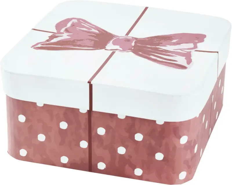 Geschenkbox Bow in Rot/Weiß aus Karton