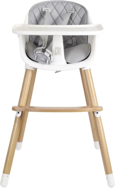 Hochstuhl in Grau/Weiß