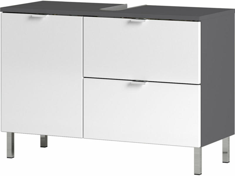 Waschbeckenunterschrank „Maureen“, 1 Schubkasten, 80x56x34 cm, graphit/weiß