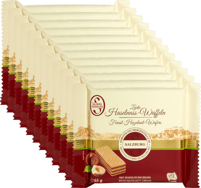 Wafer alle nocciole Salzburg Schokolade, 12 x 65 g