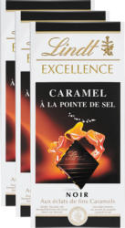 Tablette de chocolat Excellence Noir Lindt, Caramel à la Pointe de Sel, 3 x 100 g